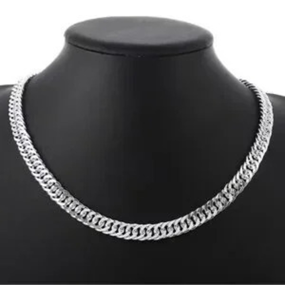 Width 6MM Silver Necklaces men or women